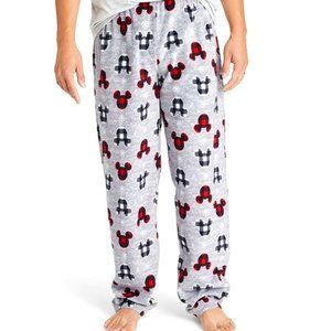 Disney Mens Pajama Lounge Pants LARGE L Mickey Mouse Ears Buffalo Plaid …